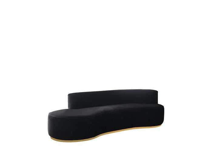 Belinda Black Velvet Curved Chaise Lounge - Ornate Home