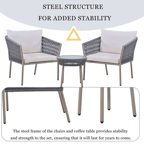 Sequoia Light Luxury Simple Style Outdoor Set Gray - Ornate Home