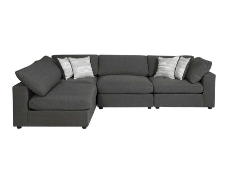 Serene Charcoal 4pc Modular Sectional - Ornate Home