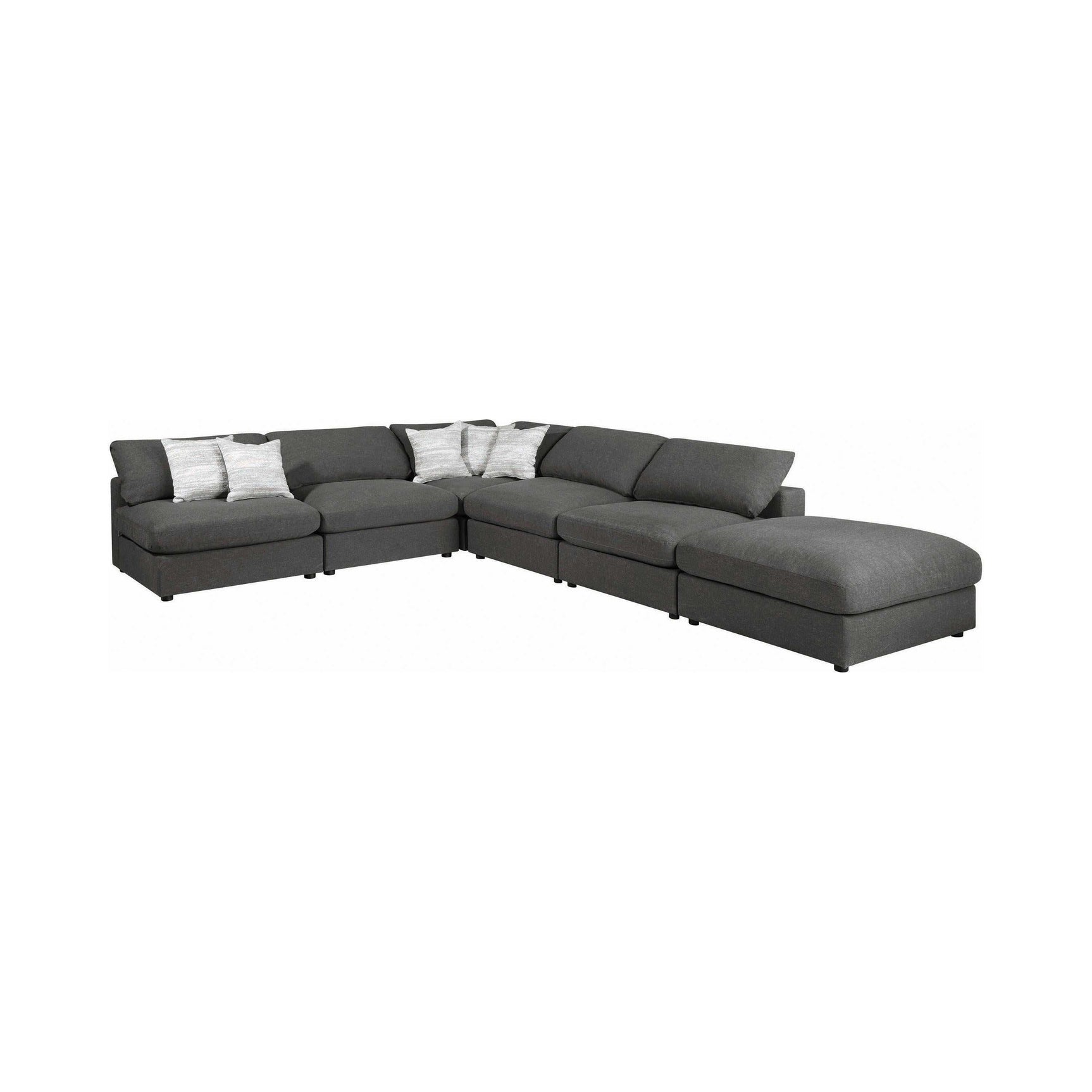 Serene Charcoal Fabric Modular Sectional Create your own Style - Ornate Home