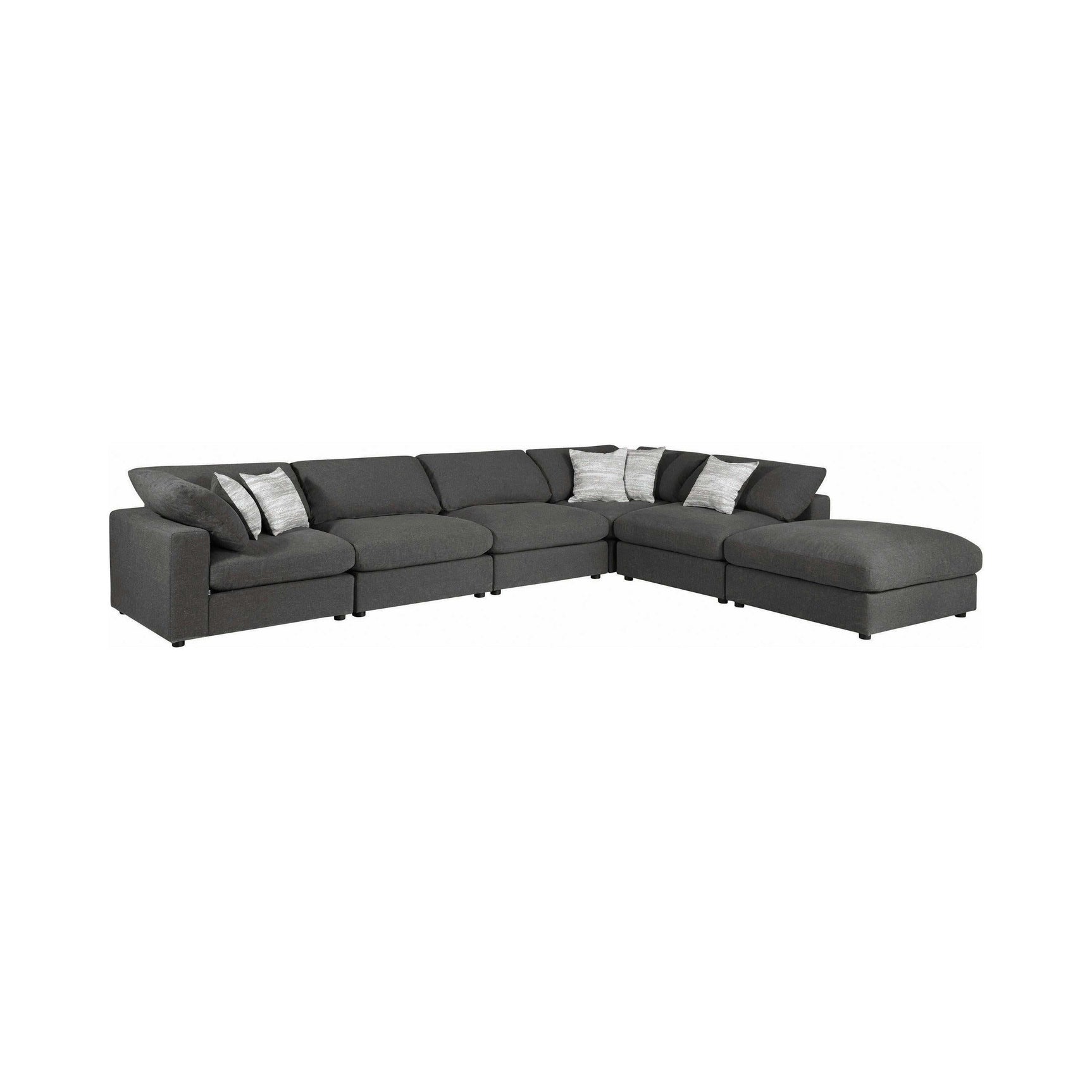 Serene Charcoal Fabric Modular Sectional Create your own Style - Ornate Home