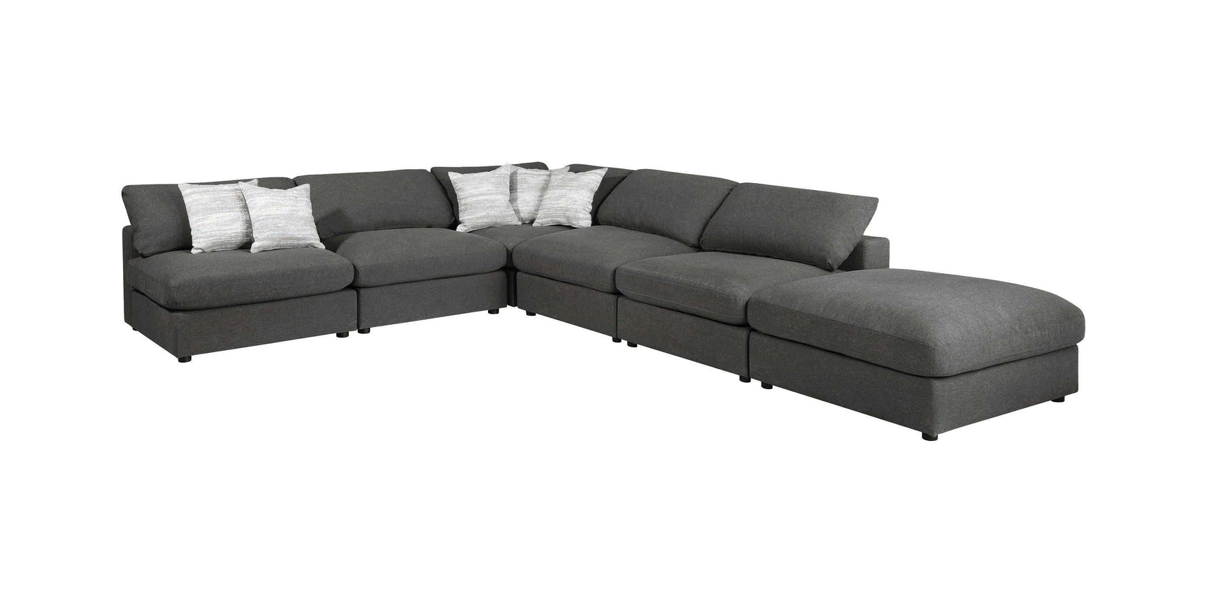 Serene Charcoal Fabric Modular Sectional Create your own Style - Ornate Home
