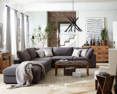 Serene Charcoal Fabric Modular Sectional Create your own Style - Ornate Home