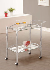 Shadix Chrome Bar Cart - Ornate Home