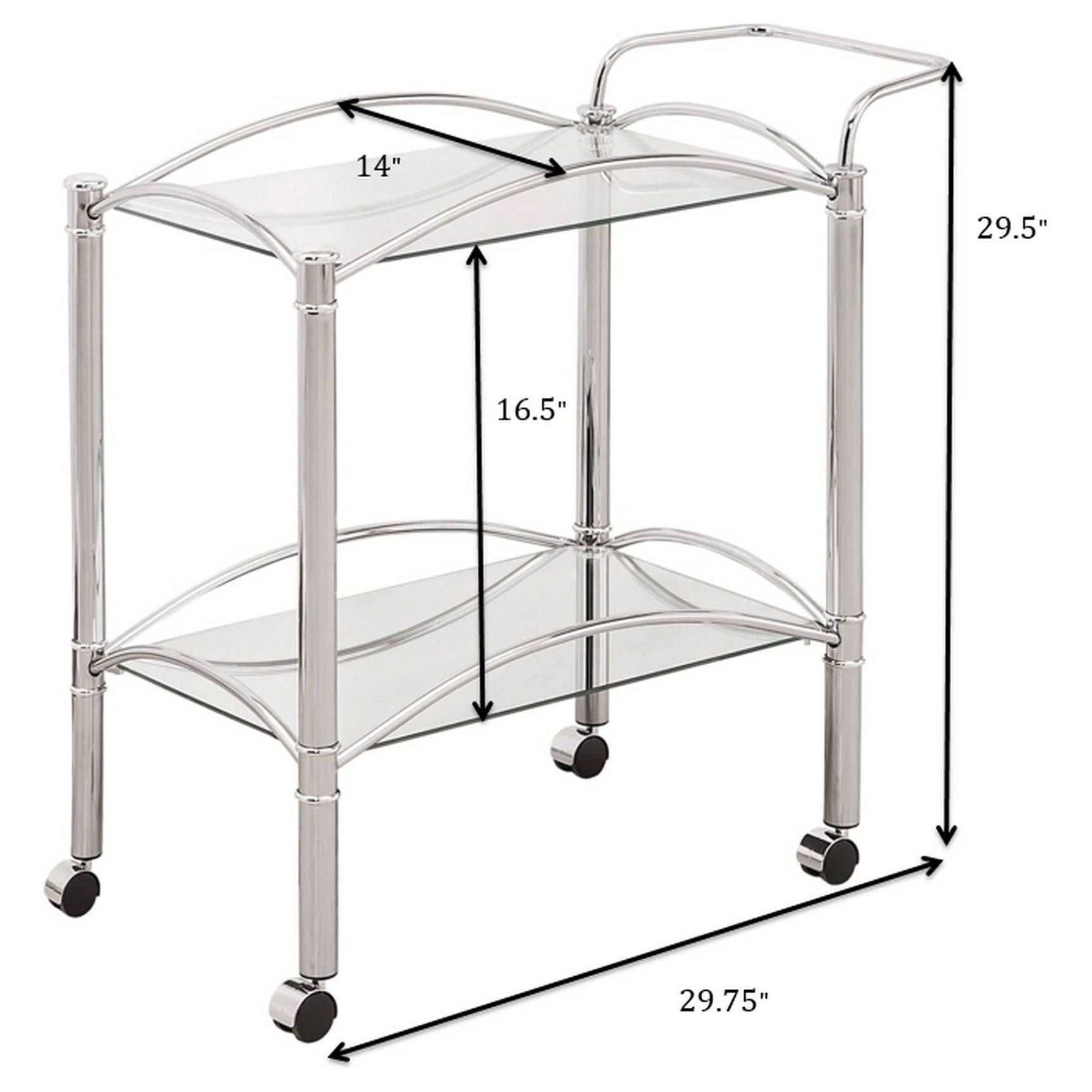 Shadix Chrome Bar Cart - Ornate Home