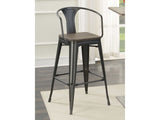 Shahza Dark Elm & Matte Black Bar Stools (Set Of 2) - Ornate Home