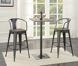 Shahza Dark Elm & Matte Black Bar Stools (Set Of 2) - Ornate Home