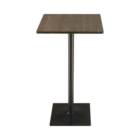 Shahza Dark Elm & Matte Black Square Bar Table - Ornate Home
