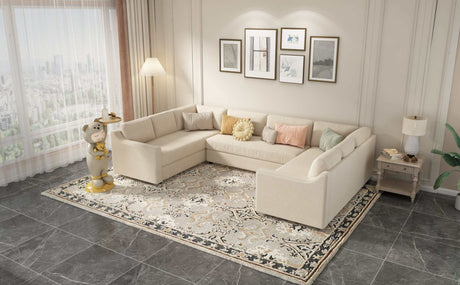 Shasta 3 Pieces Large Sectional Sofa Beige - Ornate Home