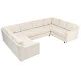 Shasta 3 Pieces Large Sectional Sofa Beige - Ornate Home