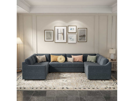 Shasta 3 Pieces Large Sectional Sofa Gray - Ornate Home