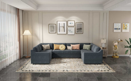 Shasta 3 Pieces Large Sectional Sofa Gray - Ornate Home