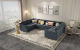 Shasta 3 Pieces Large Sectional Sofa Gray - Ornate Home