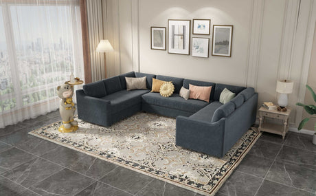 Shasta 3 Pieces Large Sectional Sofa Gray - Ornate Home