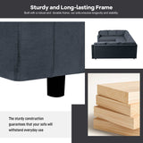 Shasta 3 Pieces Large Sectional Sofa Gray - Ornate Home