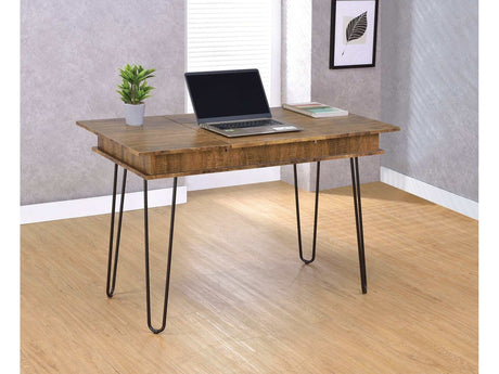 Sheeran Rustic Amber Writing Desk w/ Hidden Storages - Ornate Home