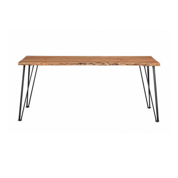 Sherman Natural Acacia & Matte Black Rectangular Dining Table - Ornate Home