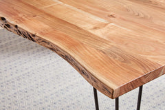 Sherman Natural Acacia & Matte Black Rectangular Dining Table - Ornate Home