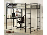 Sherman Silver & Gun Metal Twin Bunk Bed w/ Workstation - Ornate Home