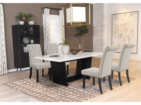 Sherry White Marble / Sand 5 Pc Dining Set - Ornate Home