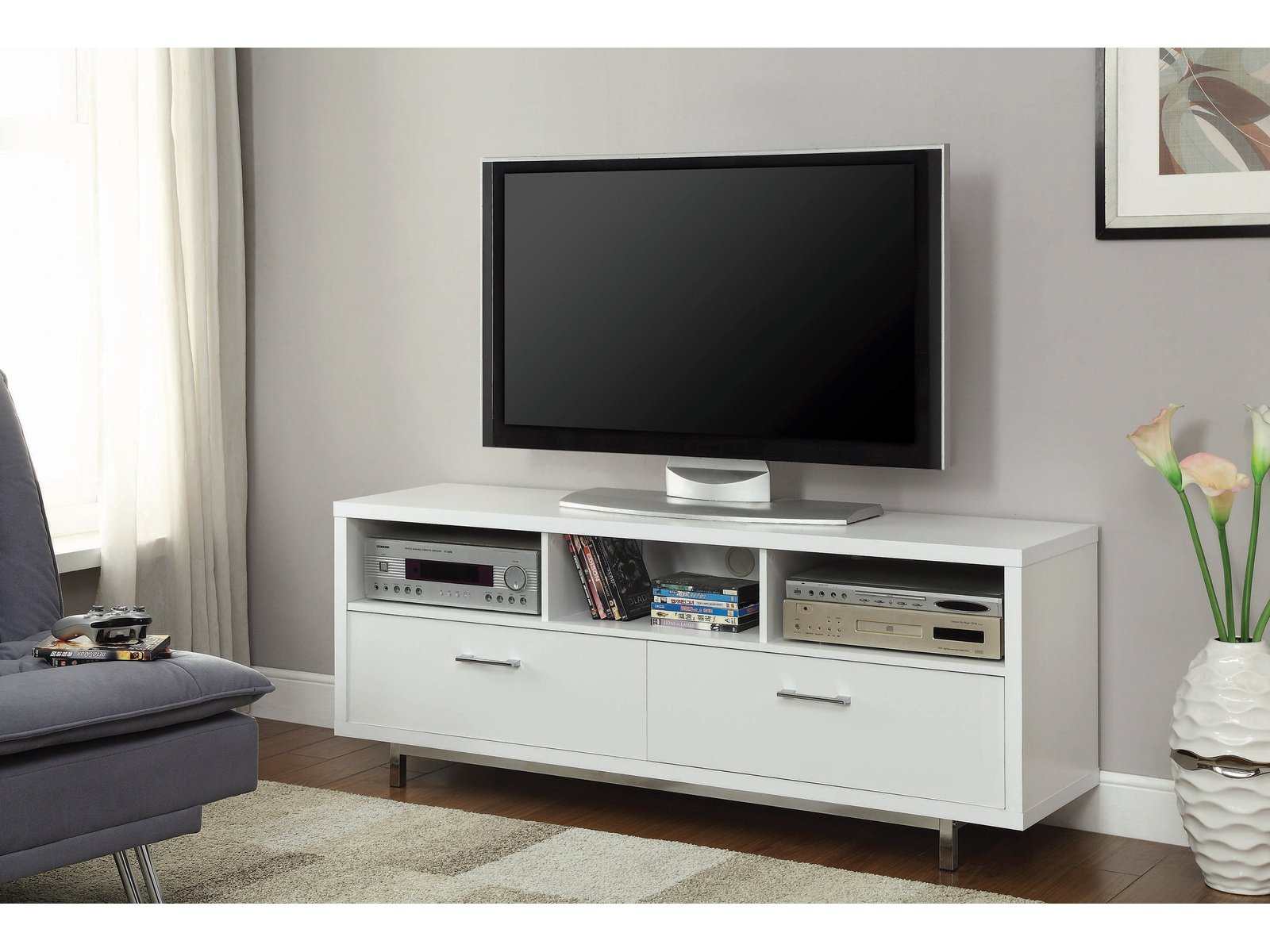 Shivam White TV Console - Ornate Home