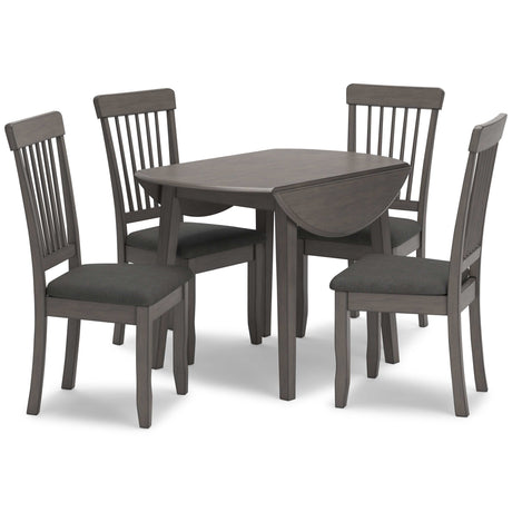 Shullden Gray Dining Room Set / 5pc - Ornate Home