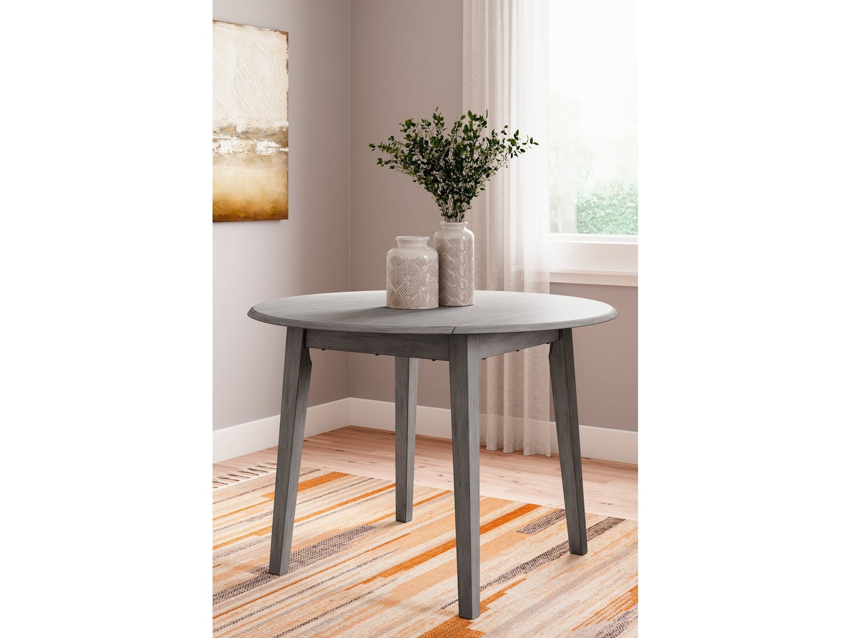 Shullden Gray Drop Leaf Dining Table - Ornate Home
