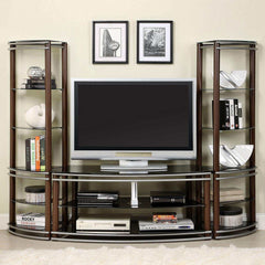 Silver Creek Brown & Silver 2pc Pier Shelves Set - Ornate Home