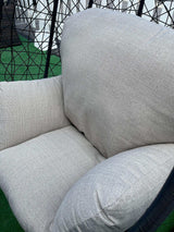 Simona Beige & Black Patio Swing Chair w/ Stand - Ornate Home