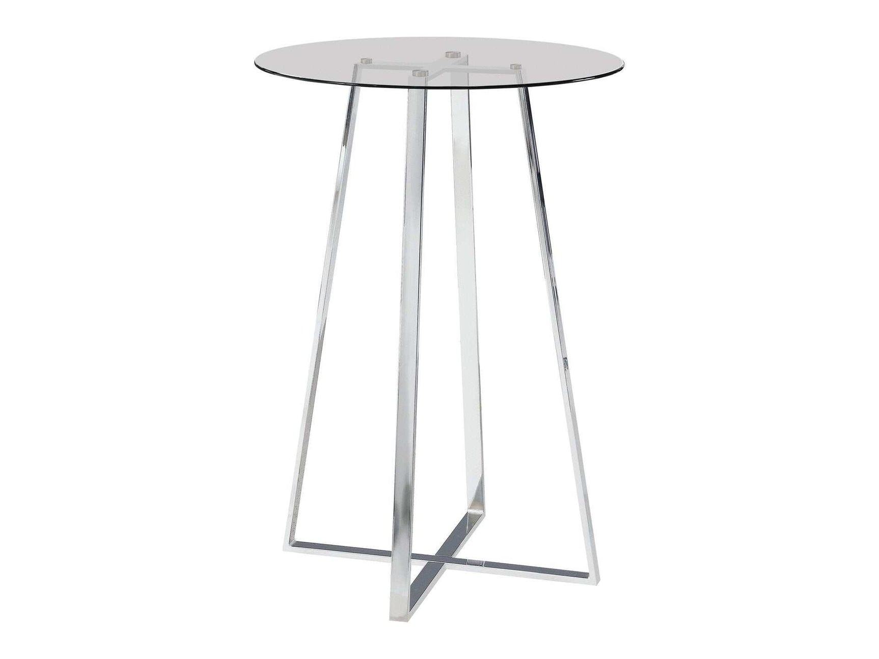 Sinatra Chrome Glass Top Bar Table - Ornate Home