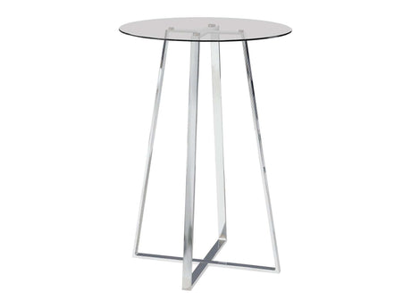 Sinatra Chrome Glass Top Bar Table - Ornate Home