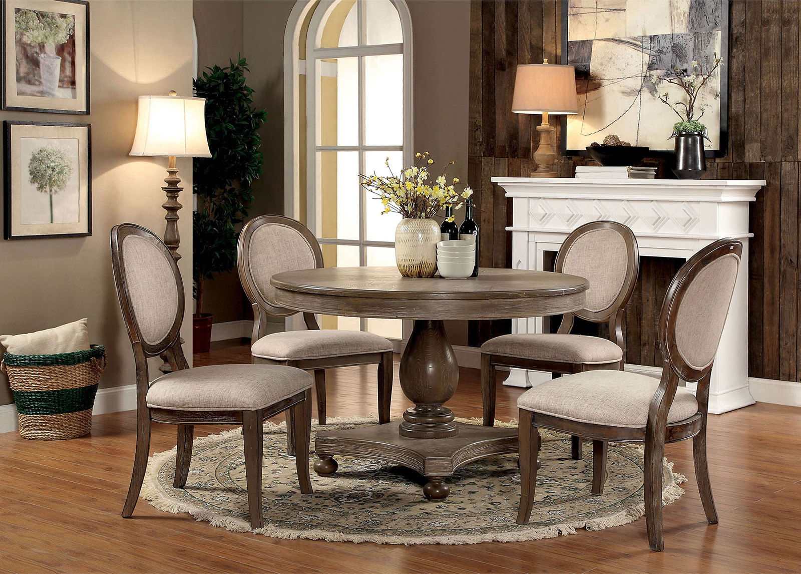 Siobhan Rustic Oak & Beige Side Chair (Set of 2) - Ornate Home