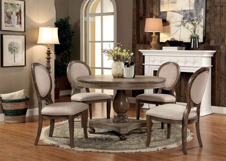 Siobhan Rustic Oak & Beige Side Chair (Set of 2) - Ornate Home