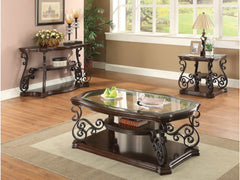 Sir Rawlinson Deep Merlot & Clear Sofa Table - Ornate Home