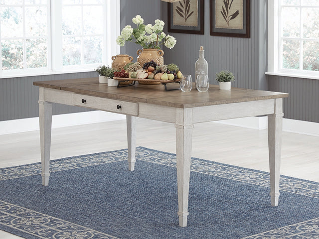 Skempton White/Light Brown Dining Table w/ Storage - Ornate Home
