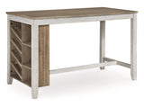 Skempton White/Light Brown Counter Height Dining Table w/ Storage - Ornate Home
