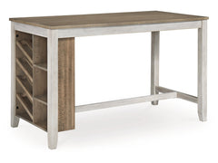 Skempton White/Light Brown Counter Height Dining Table w/ Storage - Ornate Home