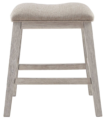 Skempton White/Light Brown Counter Height Bar Stool (Set of 2) - Ornate Home