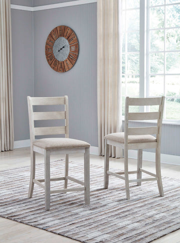 Skempton White/Light Brown Counter Height Bar Stool (Set of 2) - Ornate Home