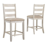 Skempton White/Light Brown Counter Height Bar Stool (Set of 2) - Ornate Home