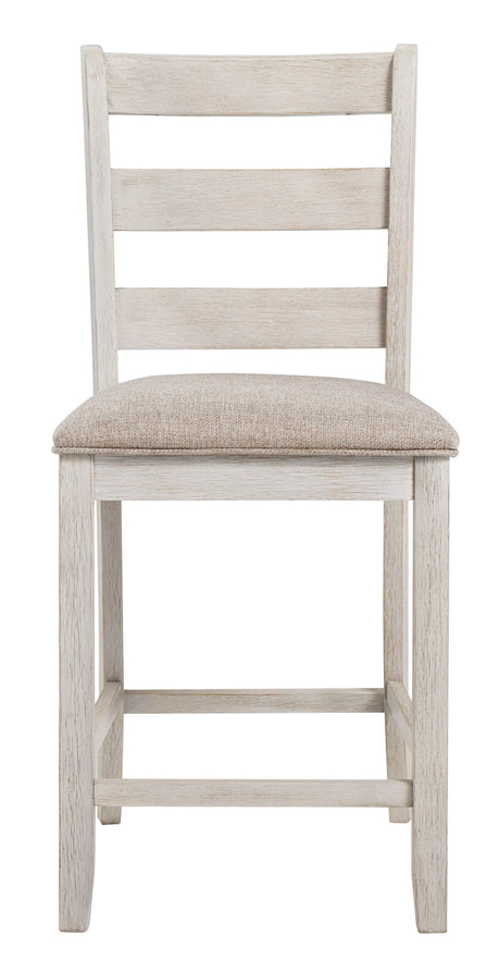 Skempton White/Light Brown Counter Height Dining Room Set / 3pc - Ornate Home