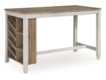 Skempton White/Light Brown Counter Height Dining Table w/ Storage - Ornate Home