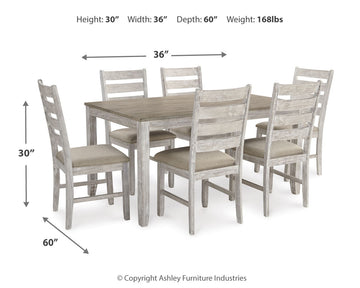 Skempton White/Light Brown Dining Table & Chairs (Set of 7) - Ornate Home