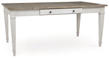 Skempton White/Light Brown Dining Table w/ Storage - Ornate Home