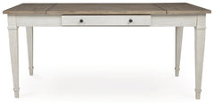 Skempton White/Light Brown Dining Table w/ Storage - Ornate Home