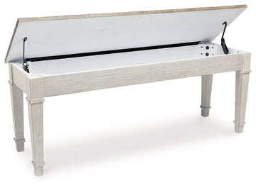 Skempton White/Light Brown Storage Bench - Ornate Home