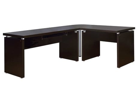 Skylar Cappuccino L-Shape Desk - Ornate Home