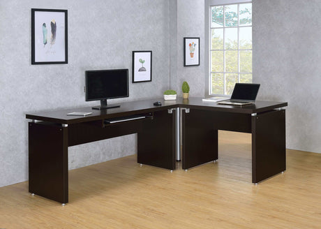 Skylar Cappuccino L-Shape Desk - Ornate Home