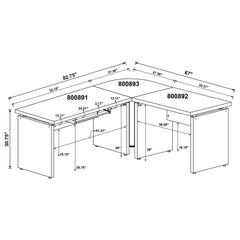 Skylar Cappuccino L-Shape Desk - Ornate Home