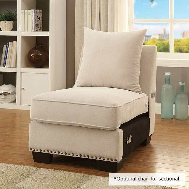 Skyler Beige Armless Chair - Ornate Home